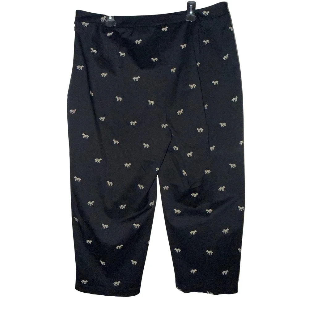 Coldwater Creek Embroidered Crop Pants Black W20 Classic Waist Cropped Leg‎